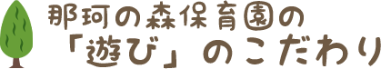 那珂の森保育園の「遊び」のこだわり